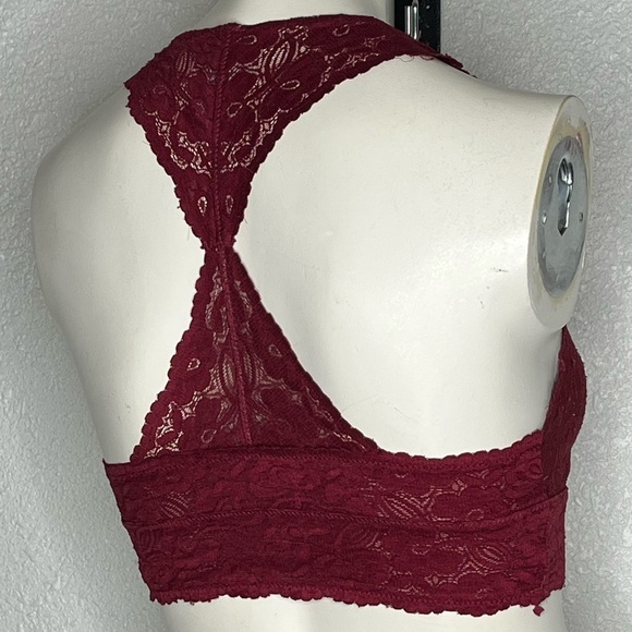 Free People Galloon Racerback Bralette Medium Maroon - Picture 6 of 8